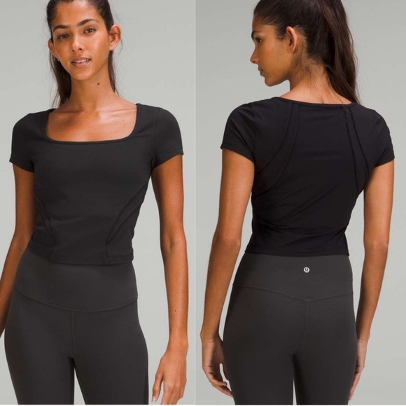 NWT LULULEMON SQUARE NECK MESH AND NULU YOGA TEE SIZE 6 BLACK
A228 - Picture 1 of 6